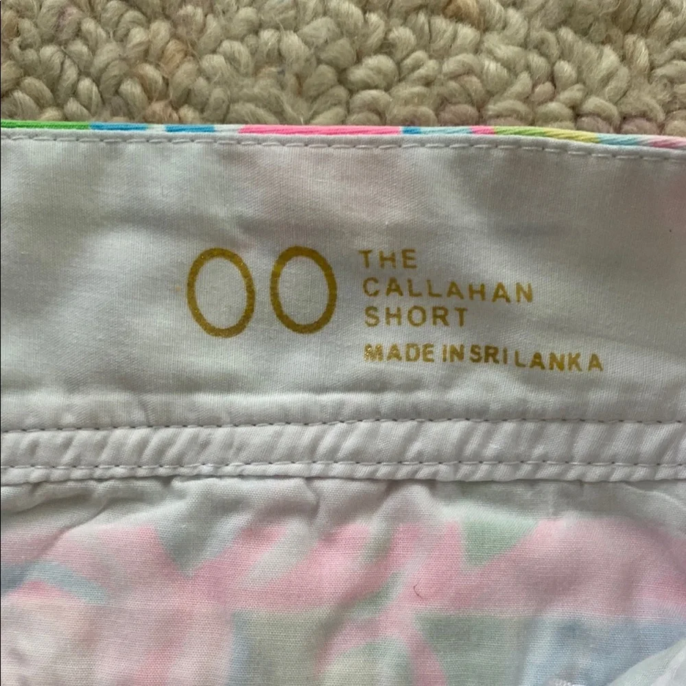 Lilly Pulitzer Callahan Shorts Floral Pink Green Bermuda Cotton Women’s Size 00